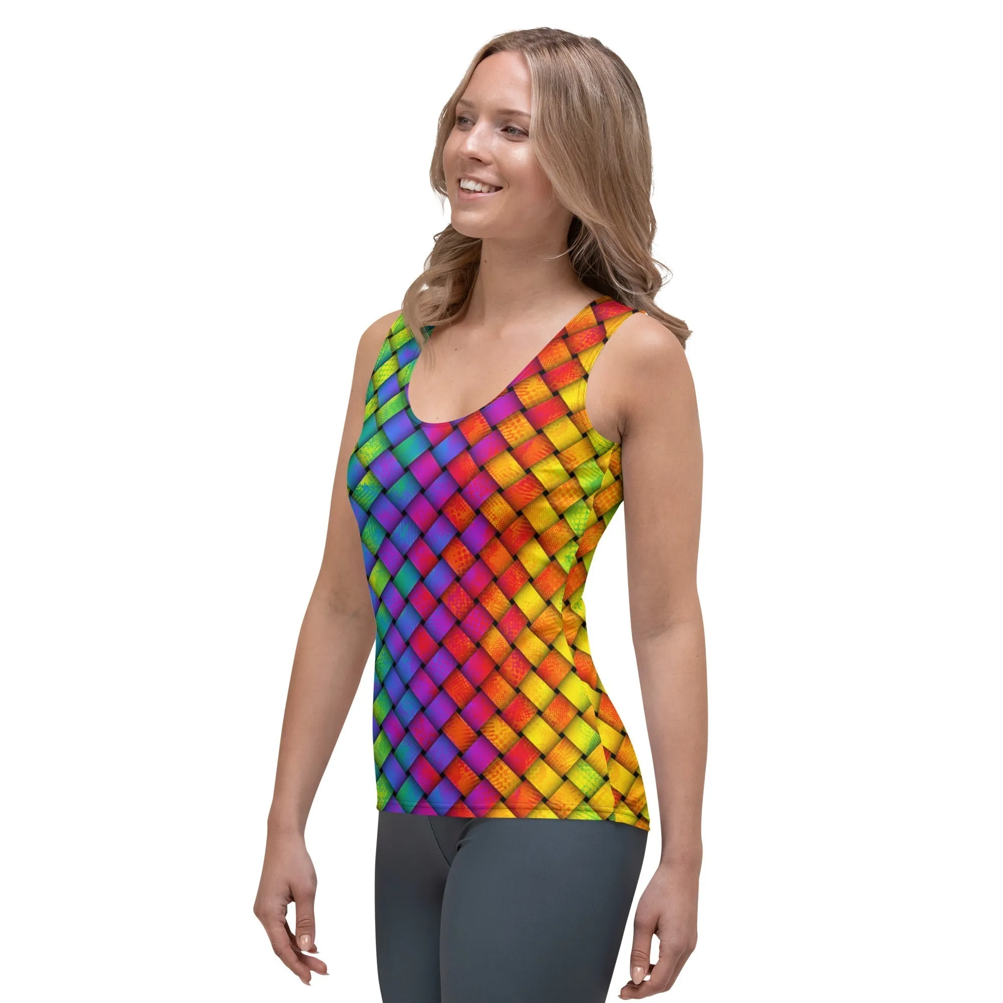 3D Rainbow Pattern Tank Top