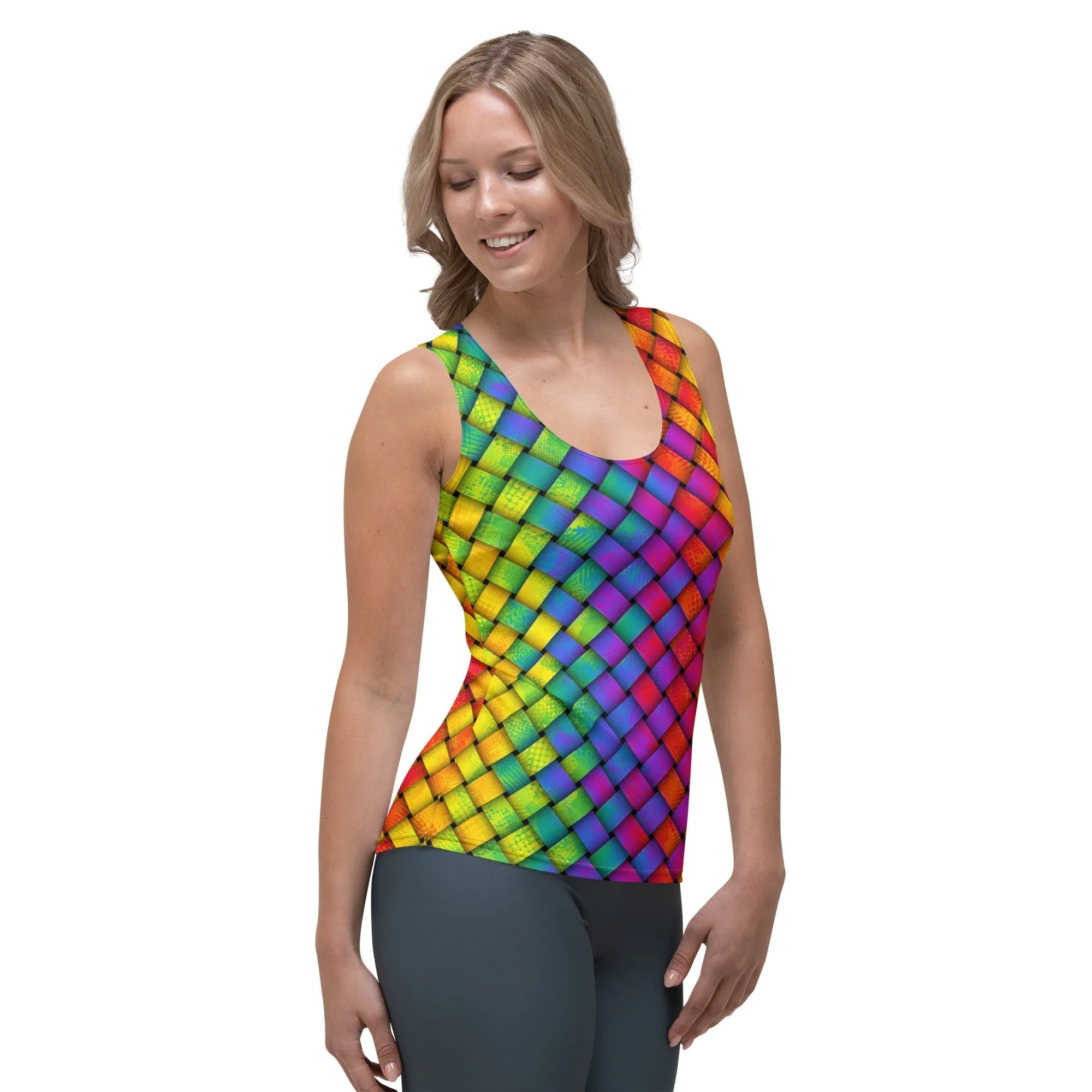 3D Rainbow Pattern Tank Top