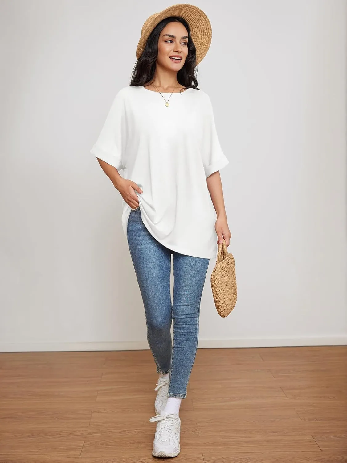ATHMILE Womens Oversized T Shirts Summer Tops Spring Casual Loose Fit Workout Short Sleeve 2025 Beach Vacation