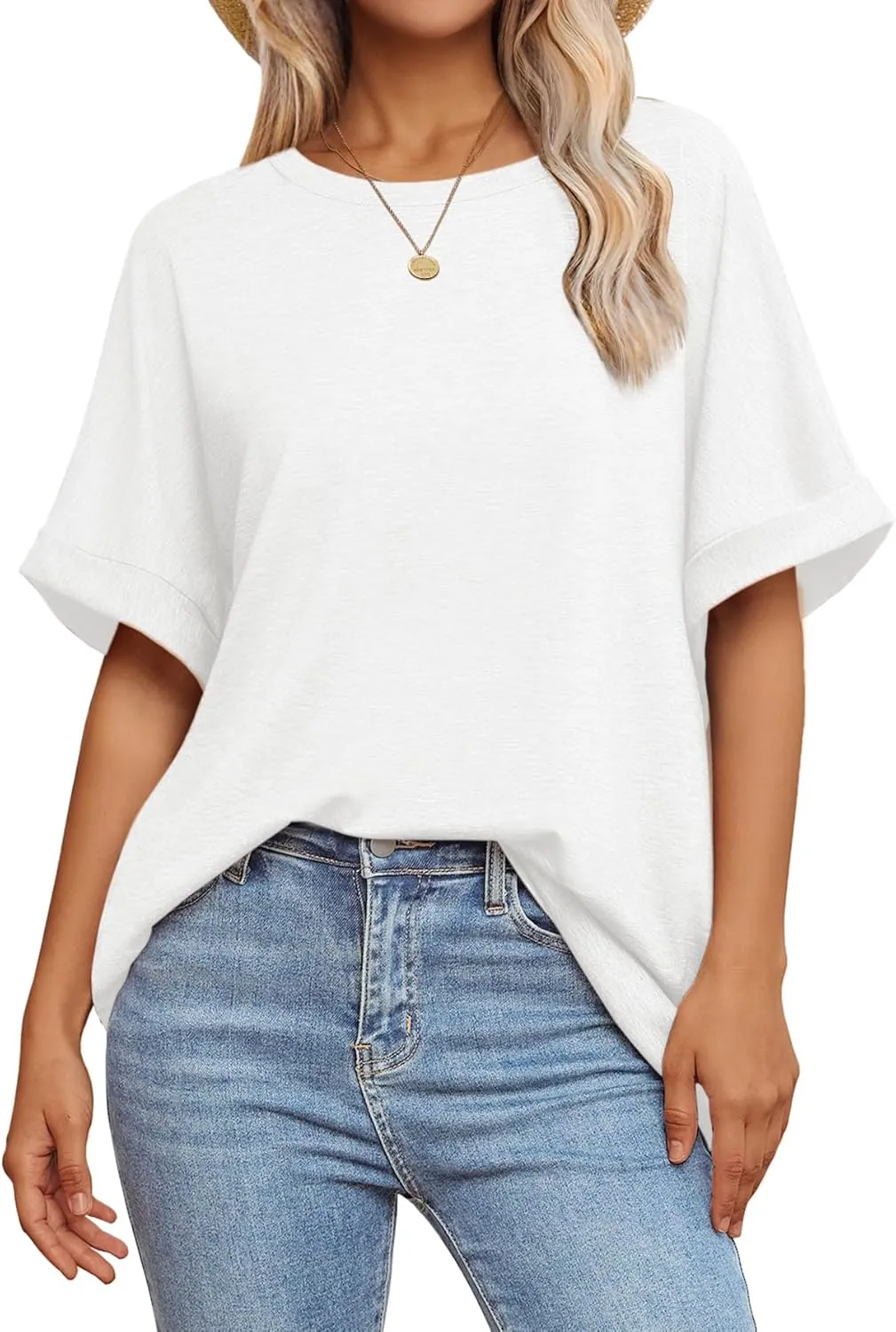 ATHMILE Womens Oversized T Shirts Summer Tops Spring Casual Loose Fit Workout Short Sleeve 2025 Beach Vacation