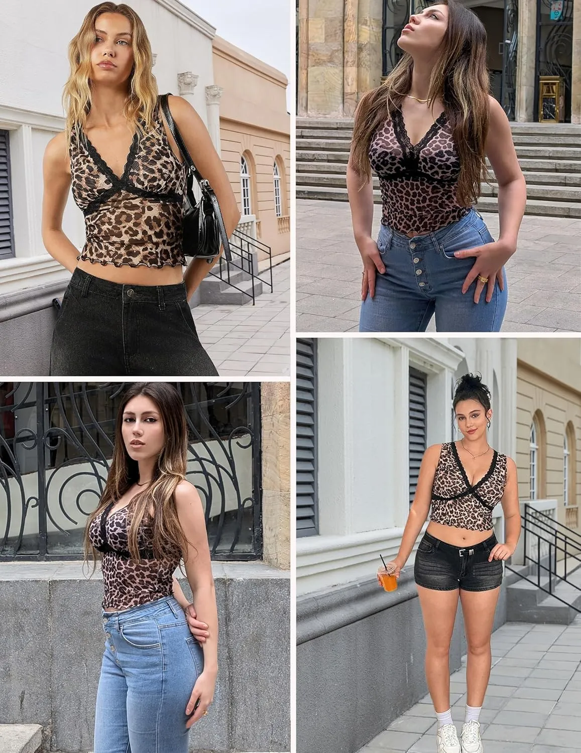 Avidlove Mesh Tank Top for Women Sexy Sheer Tops Sleeveless See Through Y2K Lace Going Out Crop Tank Tops