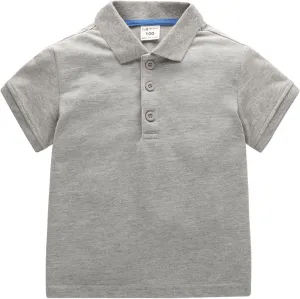 Baby Kids Boy Girl Solid Casual Short Sleeve Polo Shirt Pullover Tops Cute Shirts 1-7T