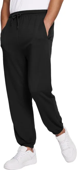 BAMBOO COOL Mens Sweatpants Lightweight Athletic Pants for Workout Jogging Running Gym Dry Loose-fit Tapered Joggers