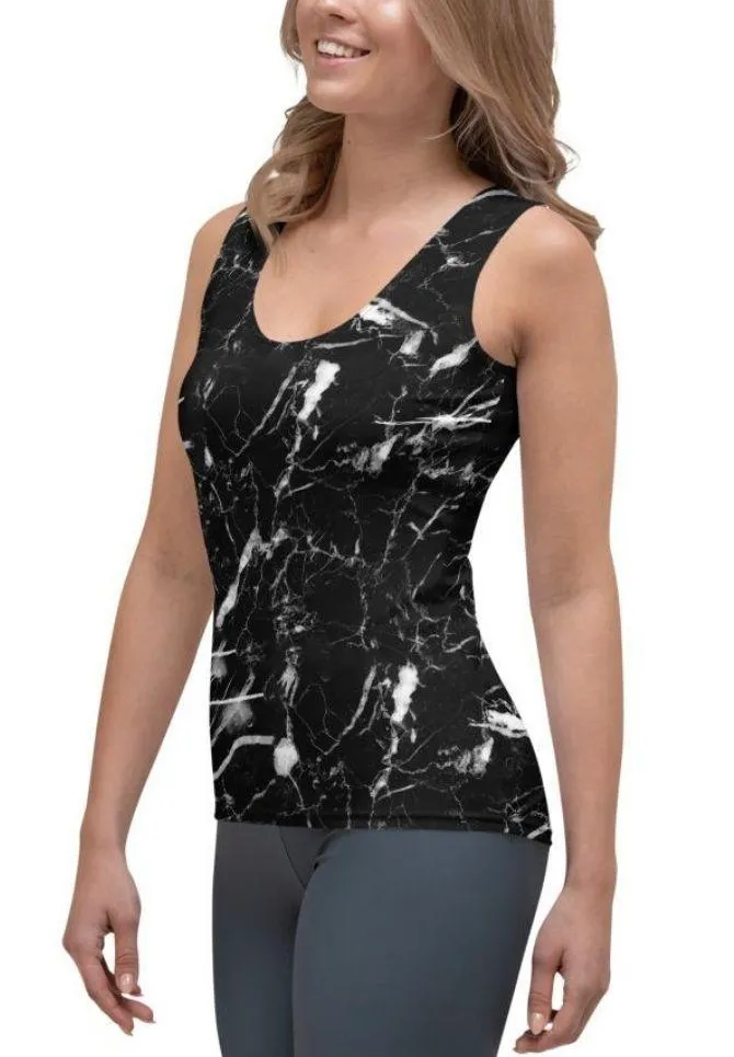 Black Marble Tank Top