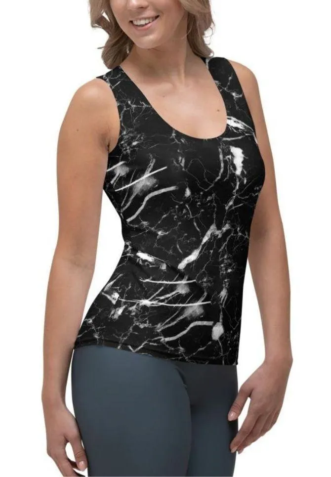 Black Marble Tank Top