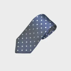 Classic Polka Dot Super Reppe Silk Tie in Mellow Blue