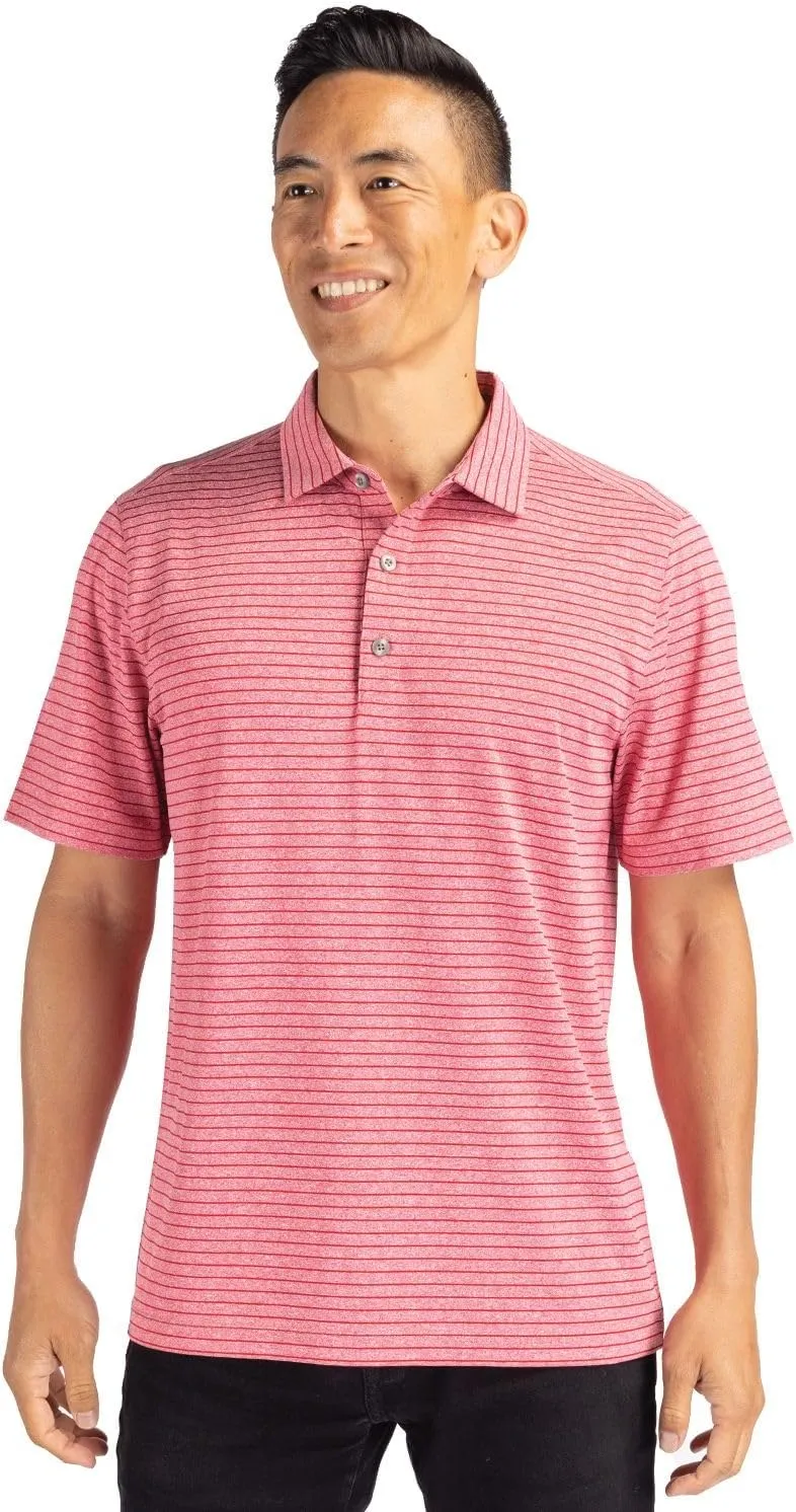 Cutter & Buck Forge Eco Heather Stripe Stretch Recycled Mens Big & Tall Polo