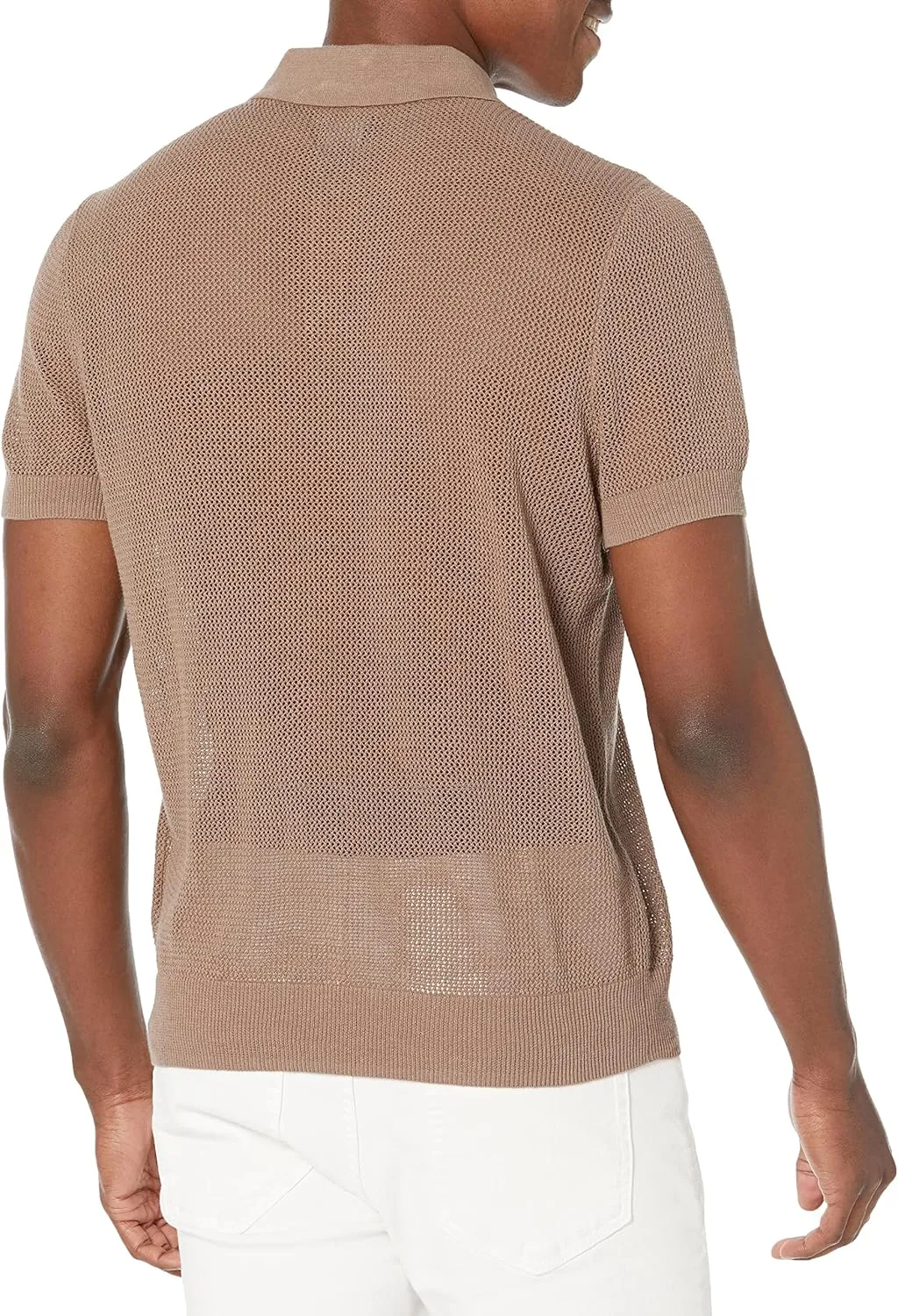 GUESS Men's Short Sleeve Mesh Stitch Lenny Polo