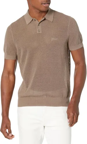 GUESS Men's Short Sleeve Mesh Stitch Lenny Polo