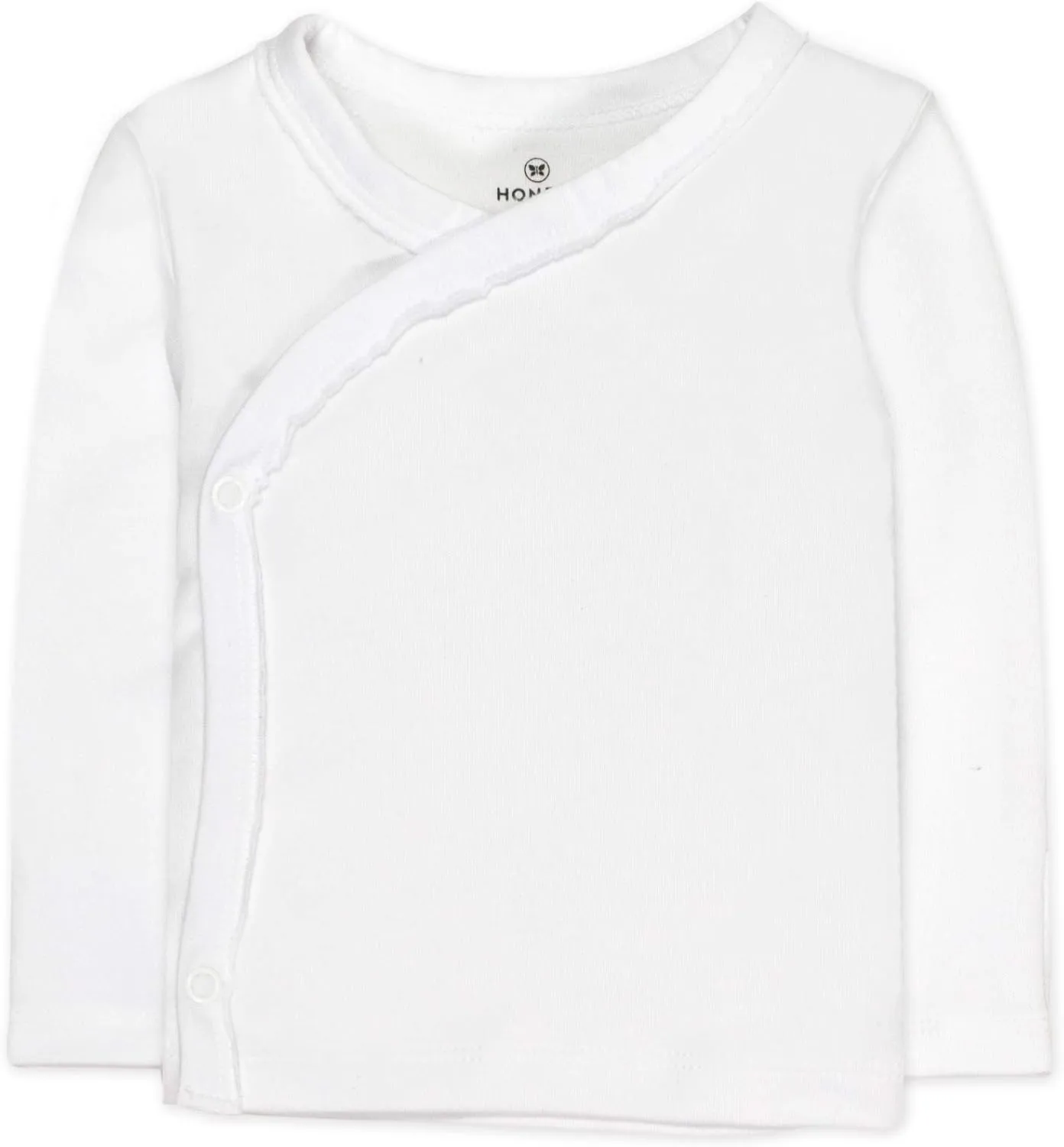 HonestBaby Baby 100% Organic Cotton Long Sleeve Side-Snap Kimono Tops (3 Pack)