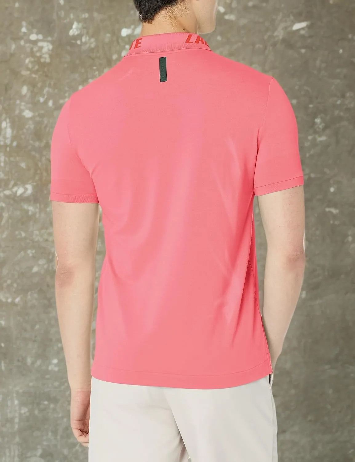 Lacoste Contemporary Collection's Men's Short Sleeve Semi Fancy Branded Collar Polo Shirt