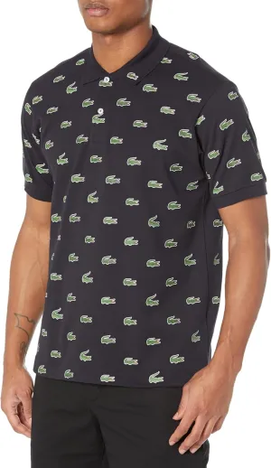 Lacoste Mens Short Sleeve Allover Croc Polo Shirt