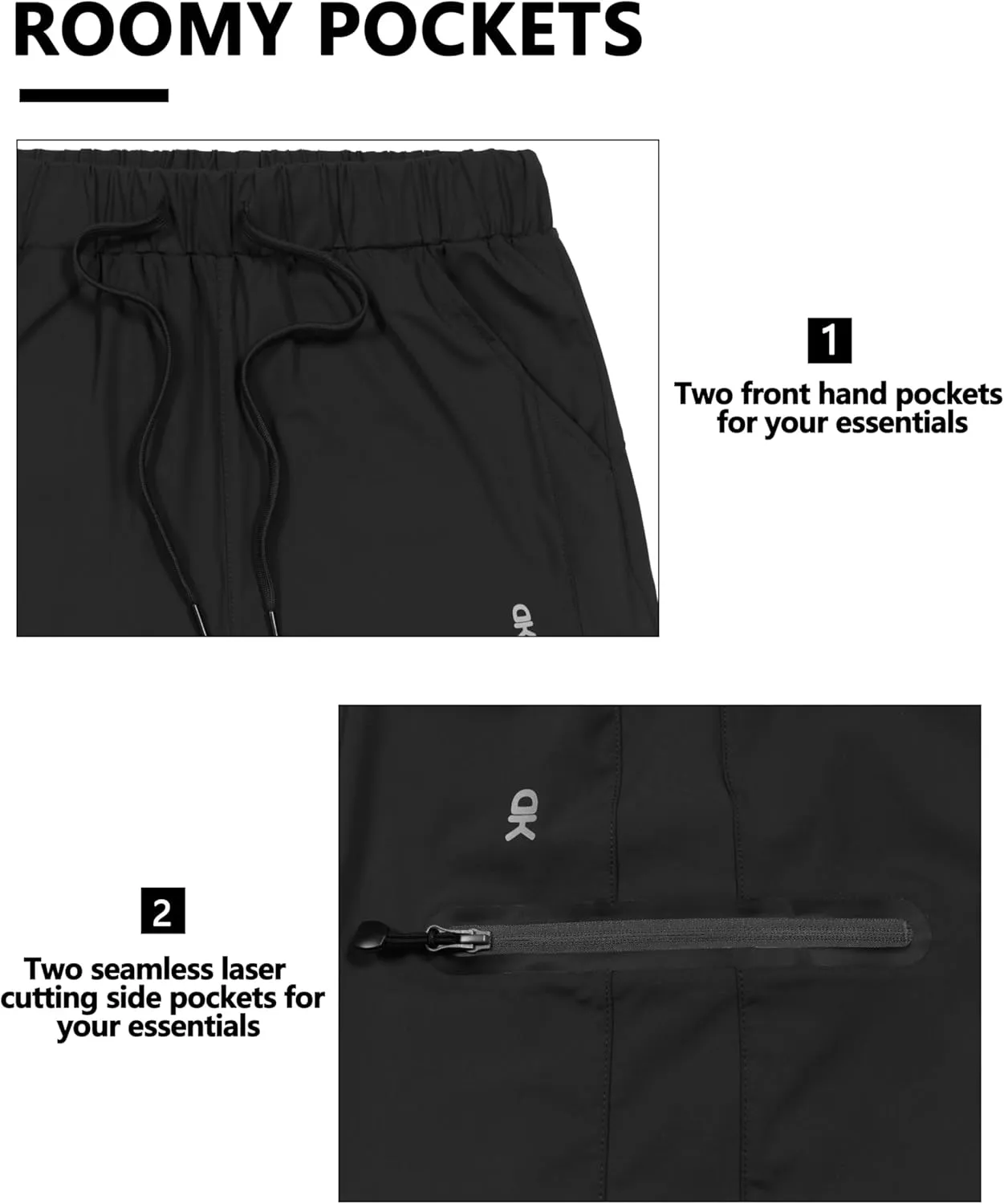 Little Donkey Andy Mens Ultra-Stretch Quick Dry Lightweight Bermuda Shorts Drawstring Zipper Pocket Hiking Travel Golf