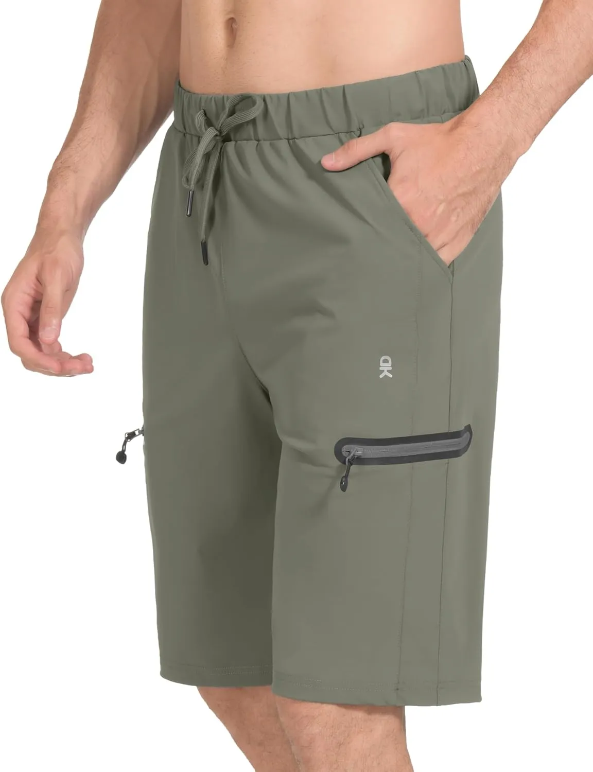 Little Donkey Andy Mens Ultra-Stretch Quick Dry Lightweight Bermuda Shorts Drawstring Zipper Pocket Hiking Travel Golf