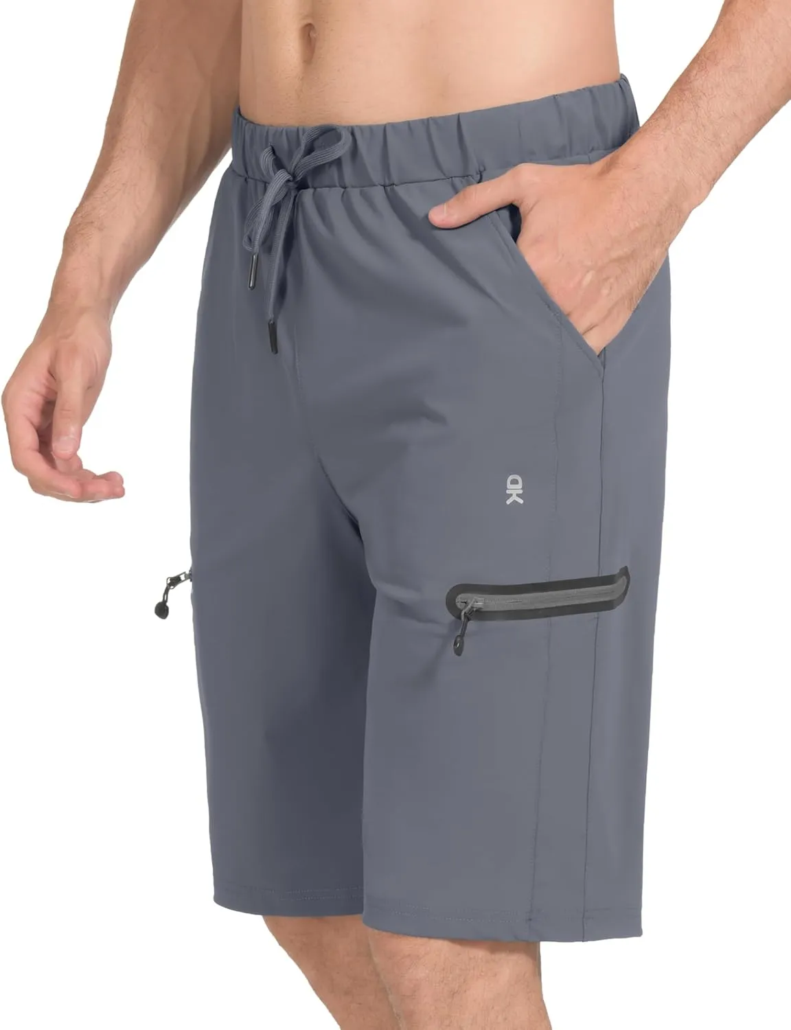 Little Donkey Andy Mens Ultra-Stretch Quick Dry Lightweight Bermuda Shorts Drawstring Zipper Pocket Hiking Travel Golf