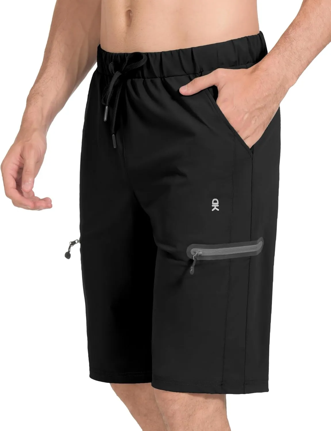 Little Donkey Andy Mens Ultra-Stretch Quick Dry Lightweight Bermuda Shorts Drawstring Zipper Pocket Hiking Travel Golf