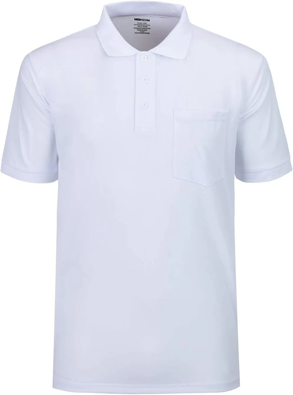 Men's Short Sleeve Polo Shirt Moisture Wicking Performance Dry Fit Golf Polo with Pocket