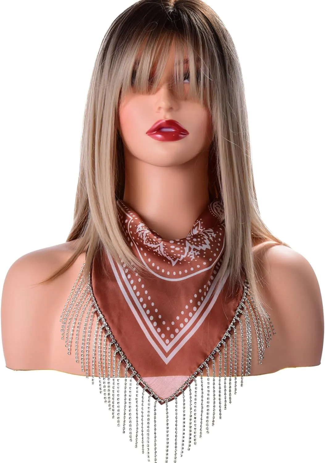rhinestone bandana Fringe bandanas for women rhinestone bandana Western Bling Sparkly Bandanas 1 pack