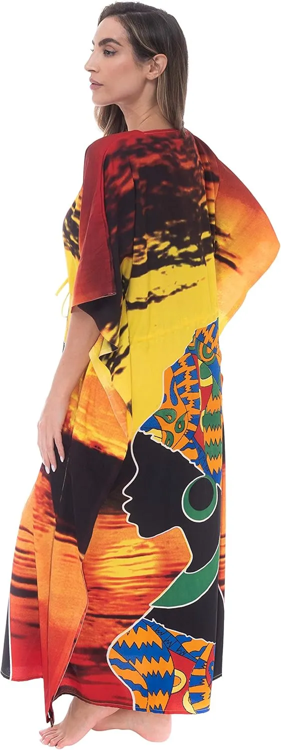 Riviera Sun African Print Dashiki Maxi Caftan for Women
