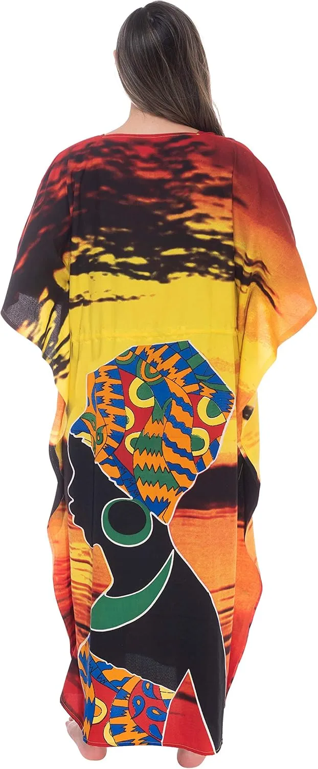 Riviera Sun African Print Dashiki Maxi Caftan for Women