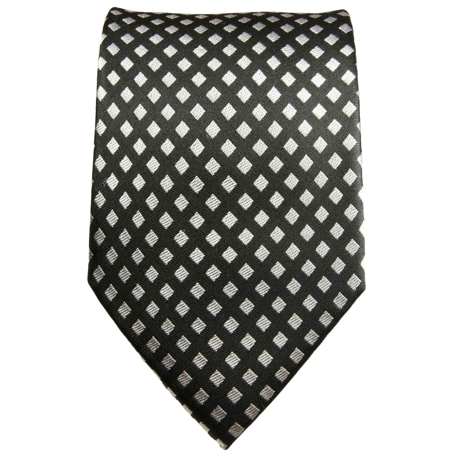 Slim Black and Silk Diamond Silk Tie