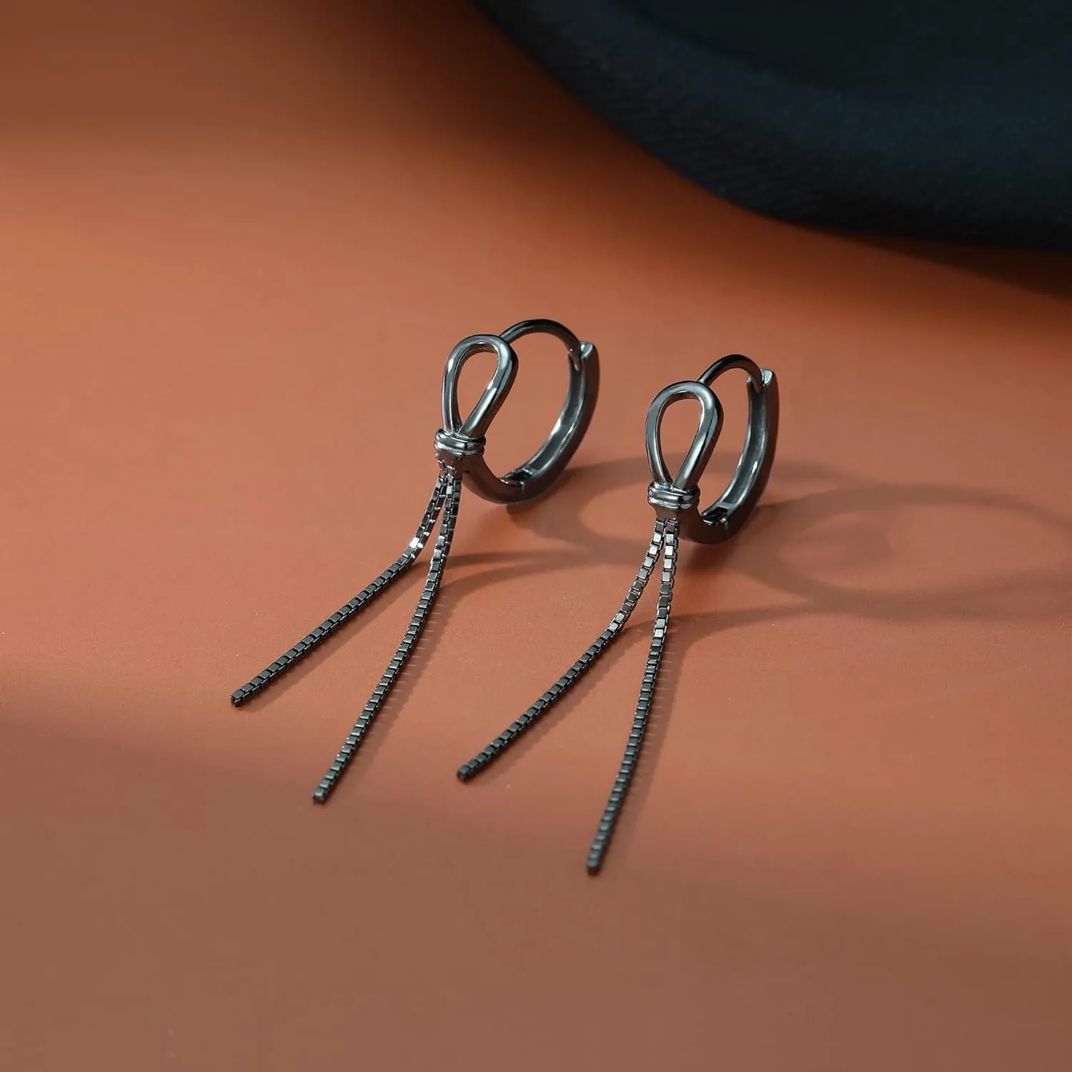 SLUYNZ 925 Sterling Silver Hoop Earrings Chian for Women Teens Huggie Earrings Dangling