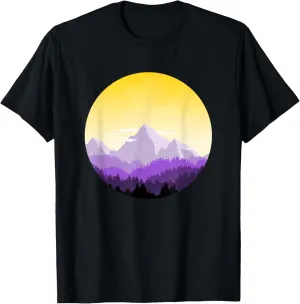 Subtle Nonbinary Pride Flag (Mountain Landscape) T-Shirt