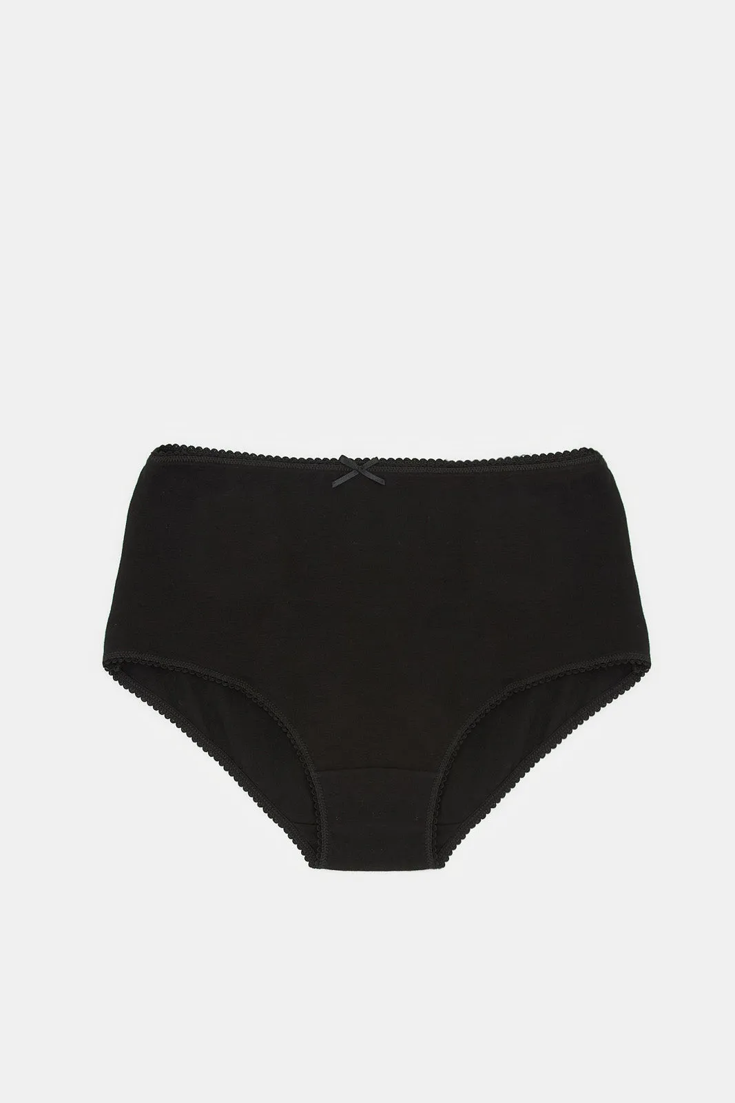 Women Black Plain Basic Brief Set (Pack Of 5)