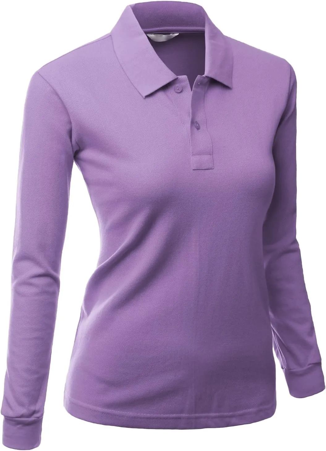 Women's Luxurious Solid Long Sleeves PK Polo Shirt
